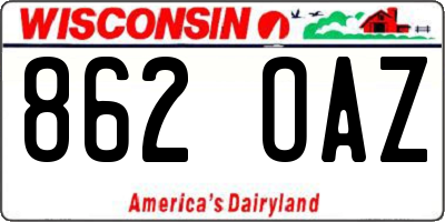 WI license plate 862OAZ