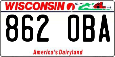 WI license plate 862OBA