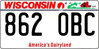 WI license plate 862OBC