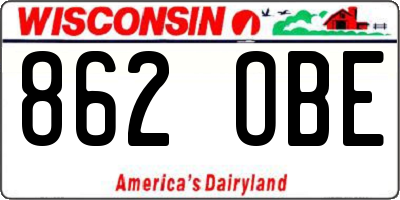 WI license plate 862OBE