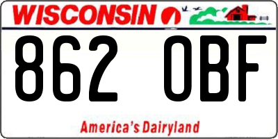 WI license plate 862OBF