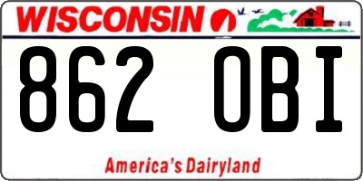 WI license plate 862OBI