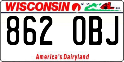 WI license plate 862OBJ