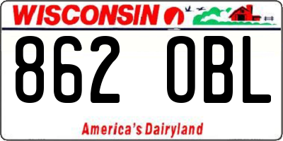WI license plate 862OBL