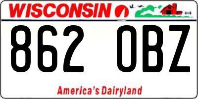 WI license plate 862OBZ