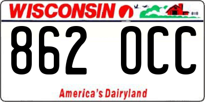 WI license plate 862OCC