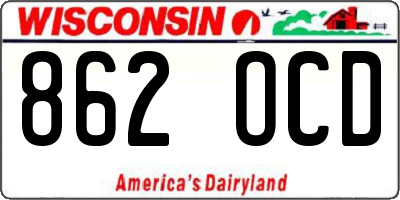 WI license plate 862OCD