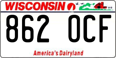 WI license plate 862OCF