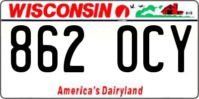 WI license plate 862OCY