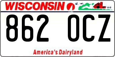 WI license plate 862OCZ