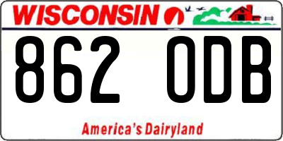 WI license plate 862ODB