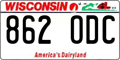 WI license plate 862ODC