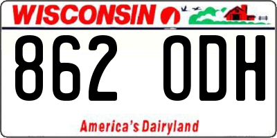 WI license plate 862ODH