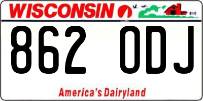 WI license plate 862ODJ