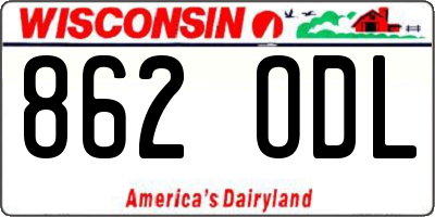 WI license plate 862ODL
