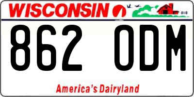 WI license plate 862ODM