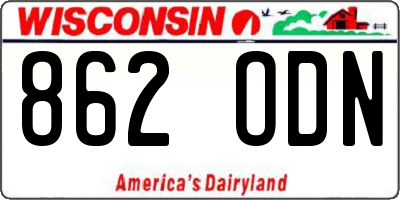 WI license plate 862ODN