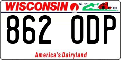WI license plate 862ODP