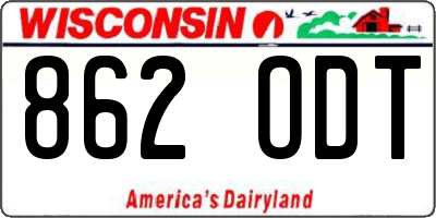 WI license plate 862ODT