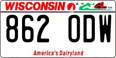 WI license plate 862ODW