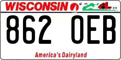 WI license plate 862OEB