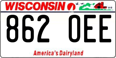 WI license plate 862OEE