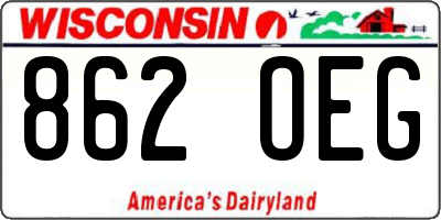 WI license plate 862OEG