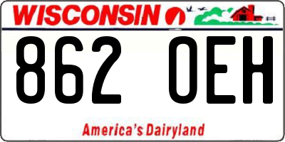 WI license plate 862OEH