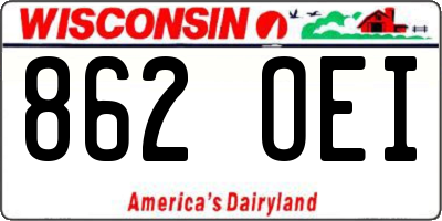 WI license plate 862OEI