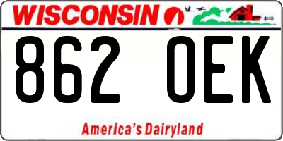WI license plate 862OEK