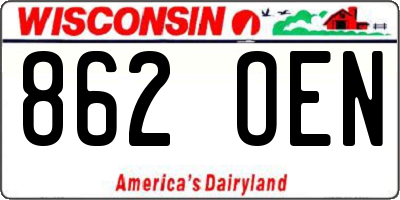 WI license plate 862OEN