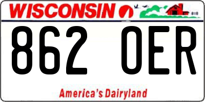 WI license plate 862OER