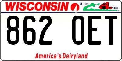 WI license plate 862OET
