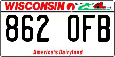 WI license plate 862OFB