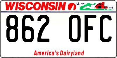 WI license plate 862OFC