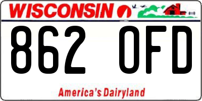 WI license plate 862OFD