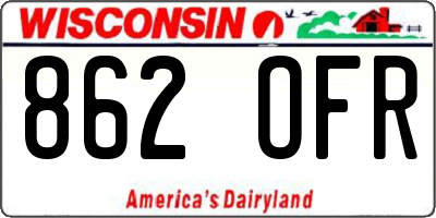 WI license plate 862OFR