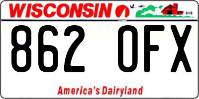 WI license plate 862OFX