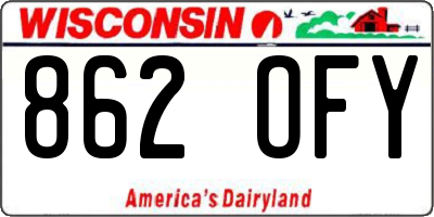 WI license plate 862OFY