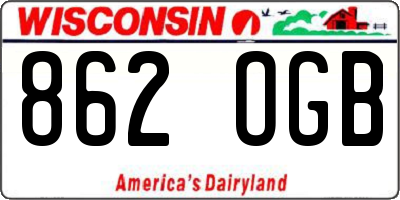 WI license plate 862OGB