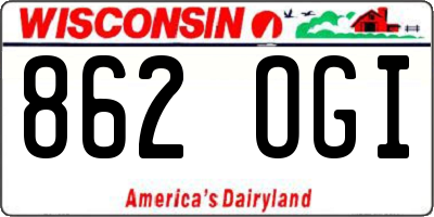 WI license plate 862OGI