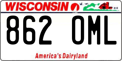 WI license plate 862OML