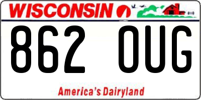 WI license plate 862OUG