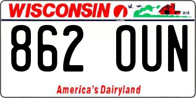 WI license plate 862OUN