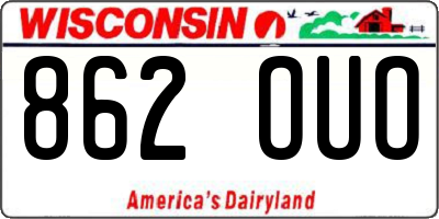 WI license plate 862OUO