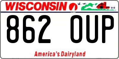 WI license plate 862OUP