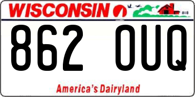 WI license plate 862OUQ