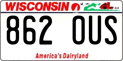 WI license plate 862OUS