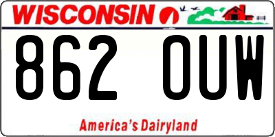 WI license plate 862OUW
