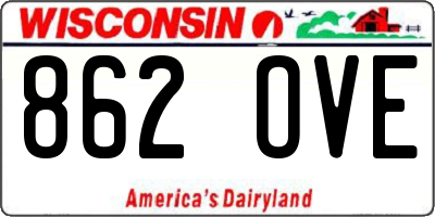 WI license plate 862OVE